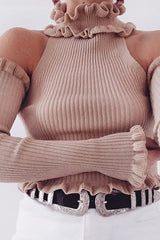 Stone Halter Neck Frill Jumper - Niley