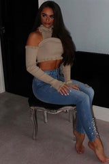 Stone Halter Neck Frill Jumper - Niley