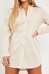 Stone Oversized Shirt Dress - Chelby