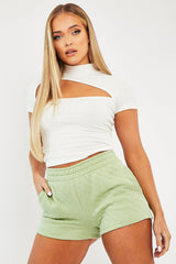 Sage Quilted Lounge Shorts - Alaiza