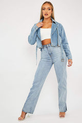 Blue Biker Denim Jacket - Indie