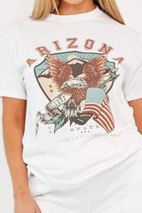 White Arizona Slogan T-shirt - Jelina