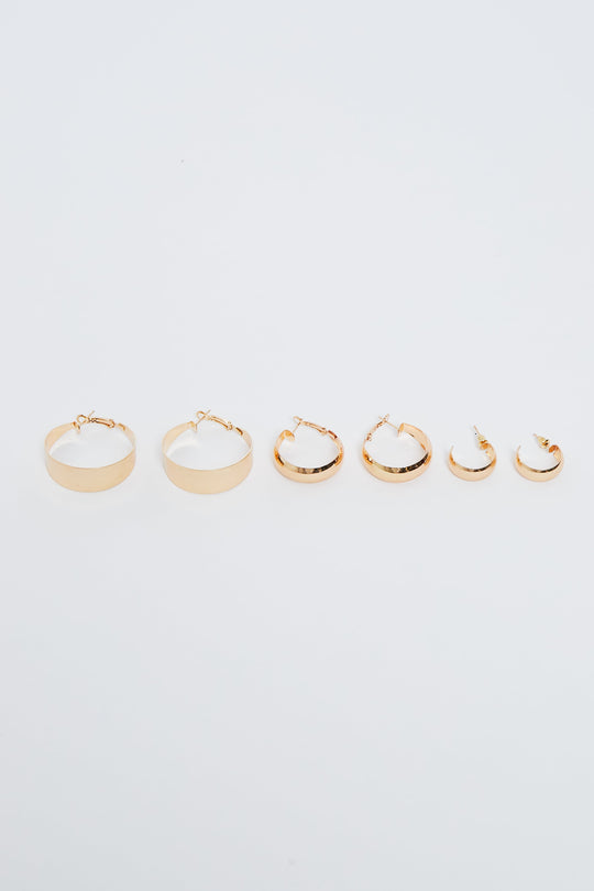 Gold Multi Style Hoop Pack - Pia