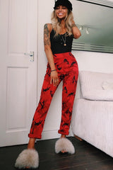 Red Camo Print Trousers - Lyza