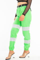 Green Reflective Belted Trousers - Gennie