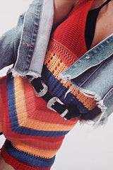 Multi Coloured Crochet Playsuit - Aayah