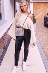 Stone Cropped Batwing Jumper - Carmin