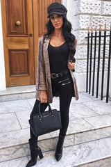 Snake Print Coated Longline Blazer - Avilyn