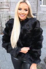 Black Faux Fur Jacket - Estelle