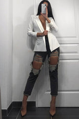 White Belted Blazer - Kenna