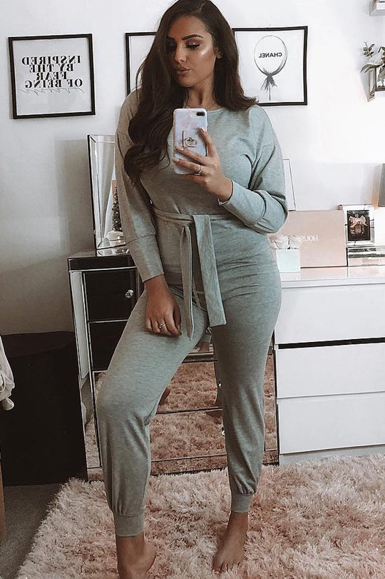 Grey Tie at Waist Tracksuit - Sammie