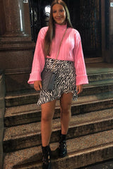 Pink Knit High Neck Jumper - Jaelynn