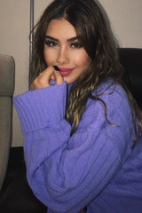 Lilac Knit High Neck Jumper - Jaelynn