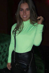 Neon Green Slinky Bodysuit - Allison