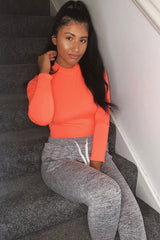 Neon Orange Slinky Bodysuit - Allison