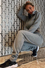 Grey Aztec Trim Loungewear Set - Galena