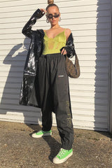 Lime Satin Lace Plunge Bodysuit - Zaida