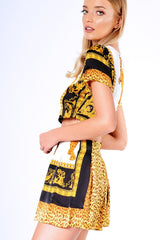 Black And Gold Leopard Print Co-Ord Set - Eylise