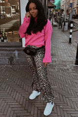 Pink Knit High Neck Jumper - Jaelynn