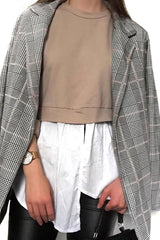 Nude Shirt Insert Crew Neck Jumper - Kamilla