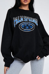 Black Oversized Palm Springs Sweatshirt - Libbi