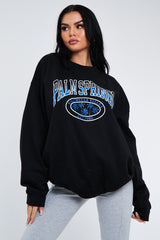 Black Oversized Palm Springs Sweatshirt - Libbi