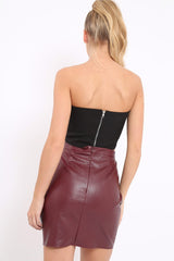 Black Eyelet Lace Up Bandeau Crop Top - Jolene