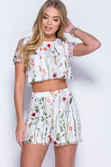 White Embroidered Floral Co-ord - Roxy