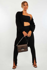 Black Longline Knit Cardigan - Abbie