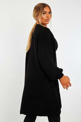 Black Longline Knit Cardigan - Abbie