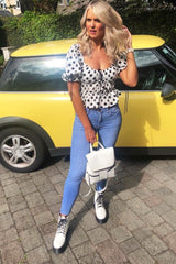 White Faux Leather Platform Chunky Ankle Boots - Miami