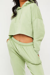 Mint Cropped Oversized Hoodie and Joggers Co-ord - Karenza