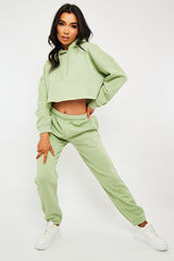 Mint Cropped Oversized Hoodie and Joggers Co-ord - Karenza