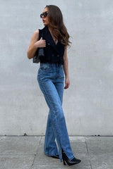 Black Sleeveless Blazer Top - Frankiee-Tops