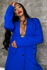 Cobalt Blue Oversized Blazer Dress - Janell