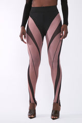 Black Sheer Panel Leggings - Gwen
