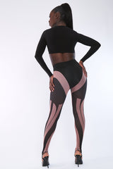Black Sheer Panel Leggings - Gwen