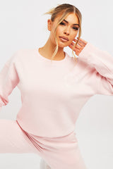 Pink 'Lazy Girls Club' Slogan Sweatshirt - Leila