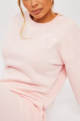 Pink 'Lazy Girls Club' Slogan Sweatshirt - Leila