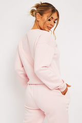 Pink 'Lazy Girls Club' Slogan Sweatshirt - Leila