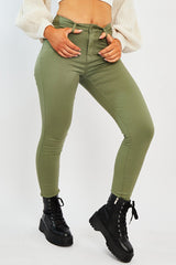 Khaki Skinny Stretch Denim Jeans - Maeva