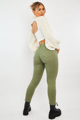 Khaki Skinny Stretch Denim Jeans - Maeva