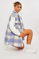 Blue Check Sleeveless Shacket - Brittanie