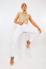 White Skinny Stretch Denim Jeans - Maeva