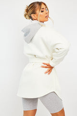 White Front Pocket Belted Shacket - Ranessa