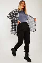 Black Checked Pocket Front Shirt - Haily