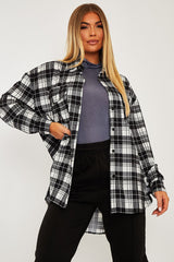 Black Checked Pocket Front Shirt - Haily