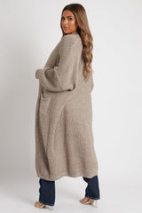 Mocha Balloon Sleeve Maxi Knit Cardigan - Imara