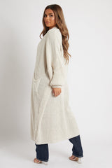 Stone Balloon Sleeve Maxi Knit Cardigan - Imara