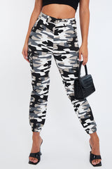 Grey Camo Cuffed Cargo Trousers - Genesis